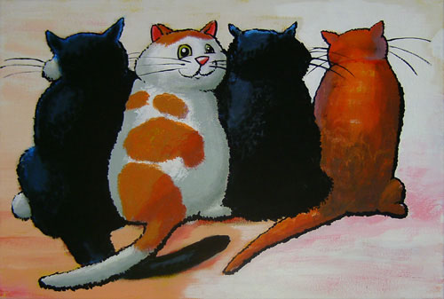 Vier Katzen